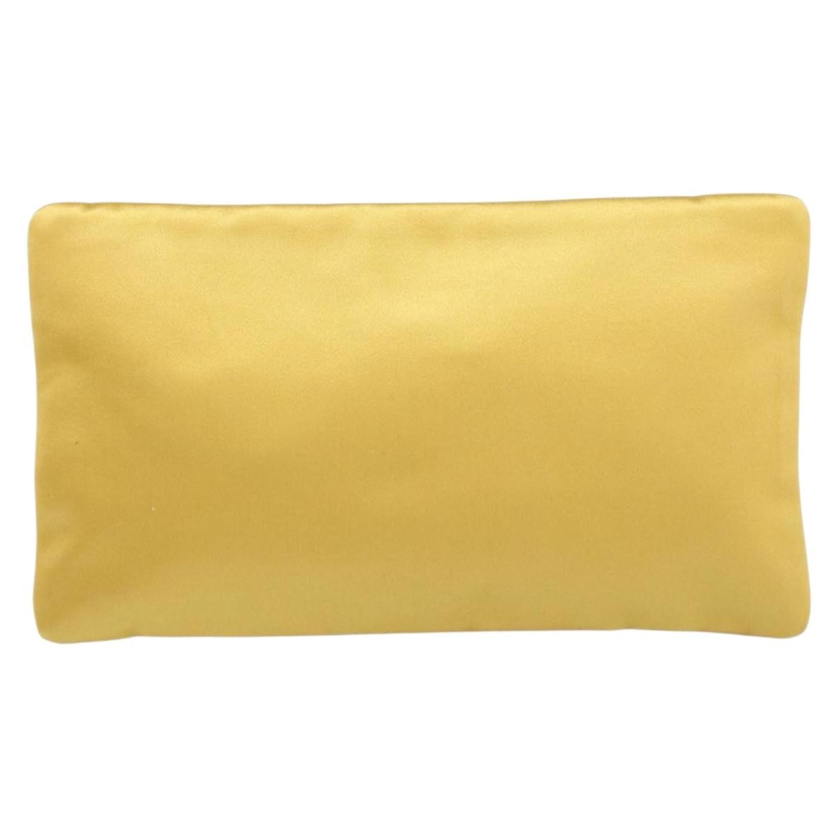 Prada Clutch Satin Gold Satin Clutche & Pouche Bag (Authentic Pre-Loved)