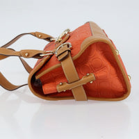 Salvatore Ferragamo Gancini Shoulder Bag Canvas Orange Pvc Shoulder Bag Bag (Authentic Pre-Loved)