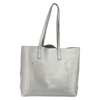 Prada Prada Vintage Tote Leather Silver Leather Tote Bag Bag (Authentic Pre-Loved)
