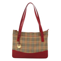 Burberry Nova Check Tote Canvas And Leather Beige Canvas Tote Bag Bag (Pre-Loved)