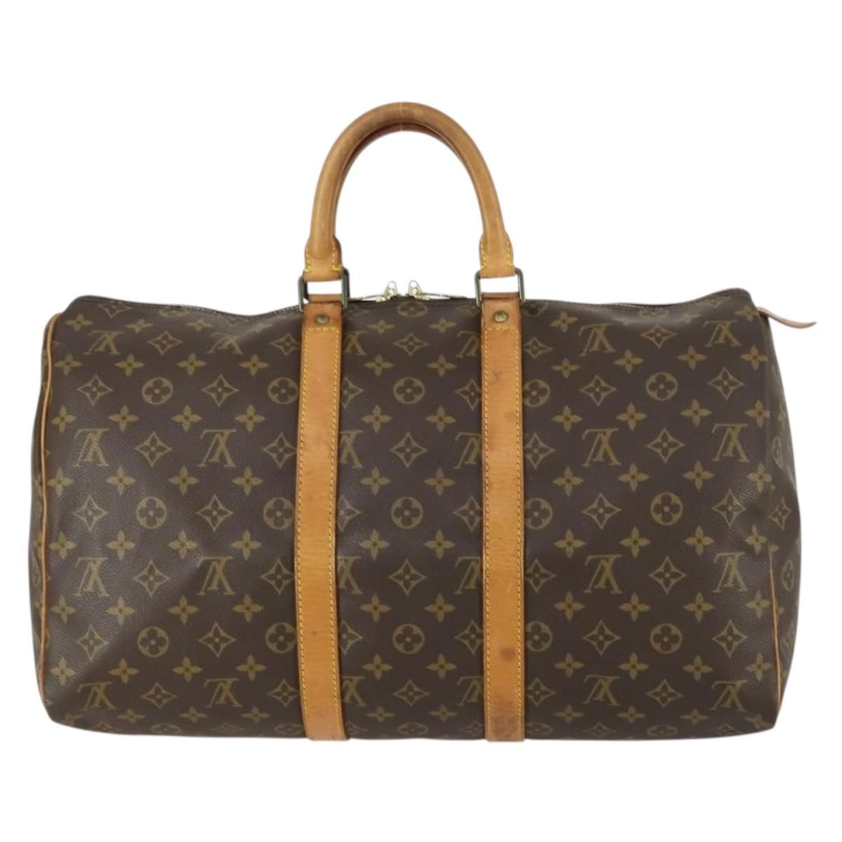Louis Vuitton Keepall Bag Monogram Canvas Brown Canvas Travel Bag Bag (Authentic Pre-Loved)
