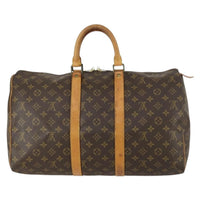 Louis Vuitton Keepall Bag Monogram Canvas Brown Canvas Travel Bag Bag (Authentic Pre-Loved)