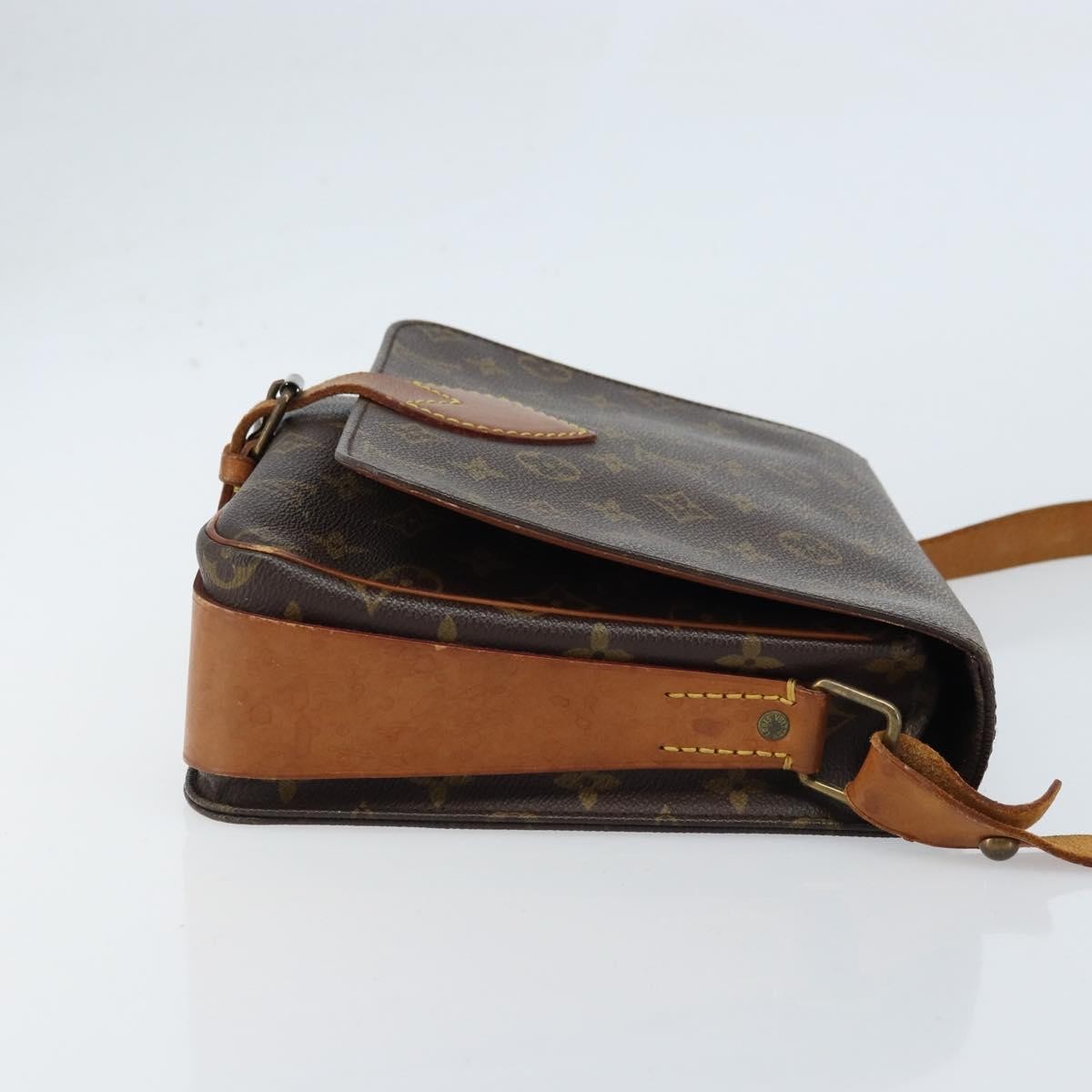 Louis Vuitton Cartouchiere Handbag Monogram Canvas Brown Canvas Shoulder Bag Bag (Pre-Loved)