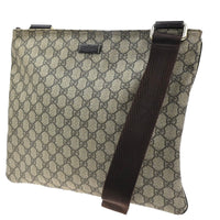 Gucci Zip Top Messenger Bag Gg Coated Canvas Brown Canvas Shoulder Bag Bag (Pre-Loved)