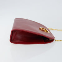 Salvatore Ferragamo Vintage Gancini Chain Shoulder Bag Leather Red Leather Bag (Authentic Pre-Loved)