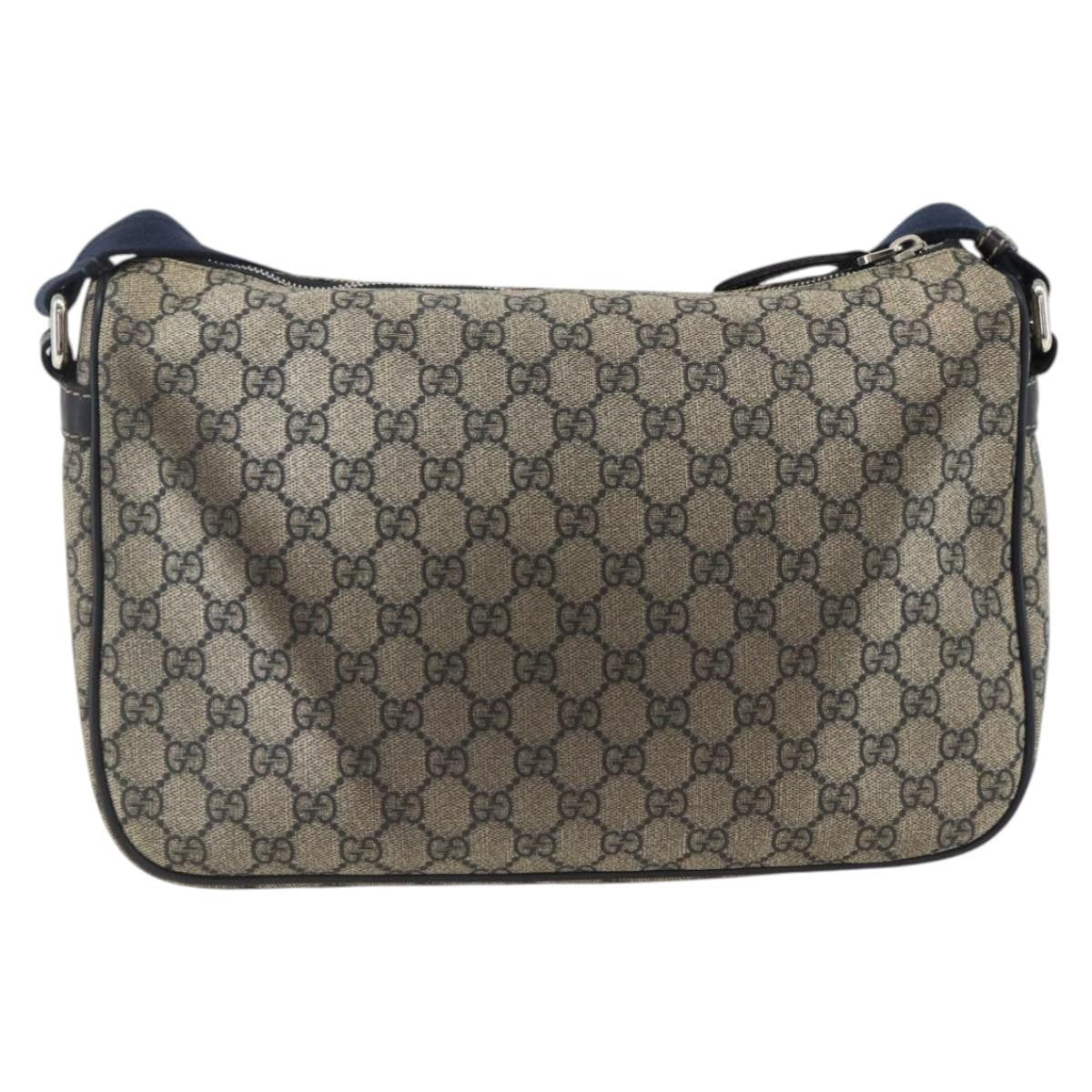 Gucci Double Pocket Messenger Bag Gg Coated Canvas Navy Canvas Shoulder Bag Bag (Authentic Pre-Loved)