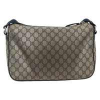Gucci Double Pocket Messenger Bag Gg Coated Canvas Navy Canvas Shoulder Bag Bag (Authentic Pre-Loved)