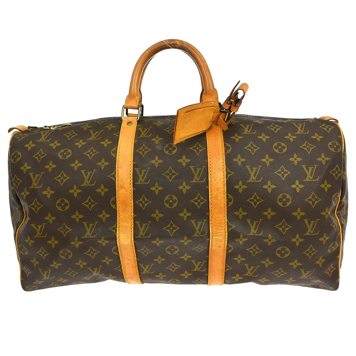 Louis Vuitton Keepall Bag Monogram Canvas Brown Canvas Travel Bag Bag (Authentic Pre-Loved)