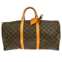 Louis Vuitton Keepall Bag Monogram Canvas Brown Canvas Travel Bag Bag (Authentic Pre-Loved)