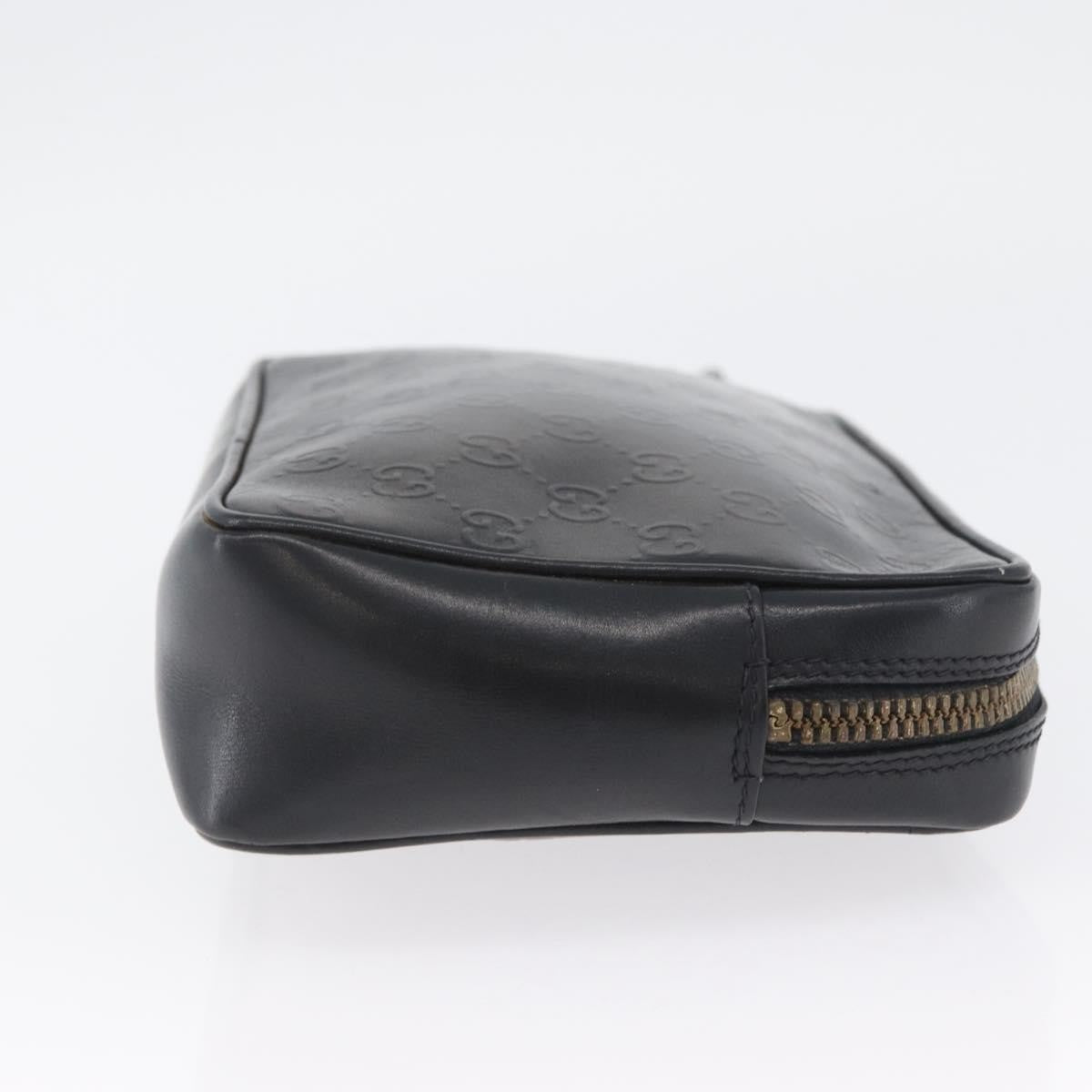 Gucci Vintage Clutch Bag Leather Black Leather Clutche & Pouche Bag (Authentic Pre-Loved)