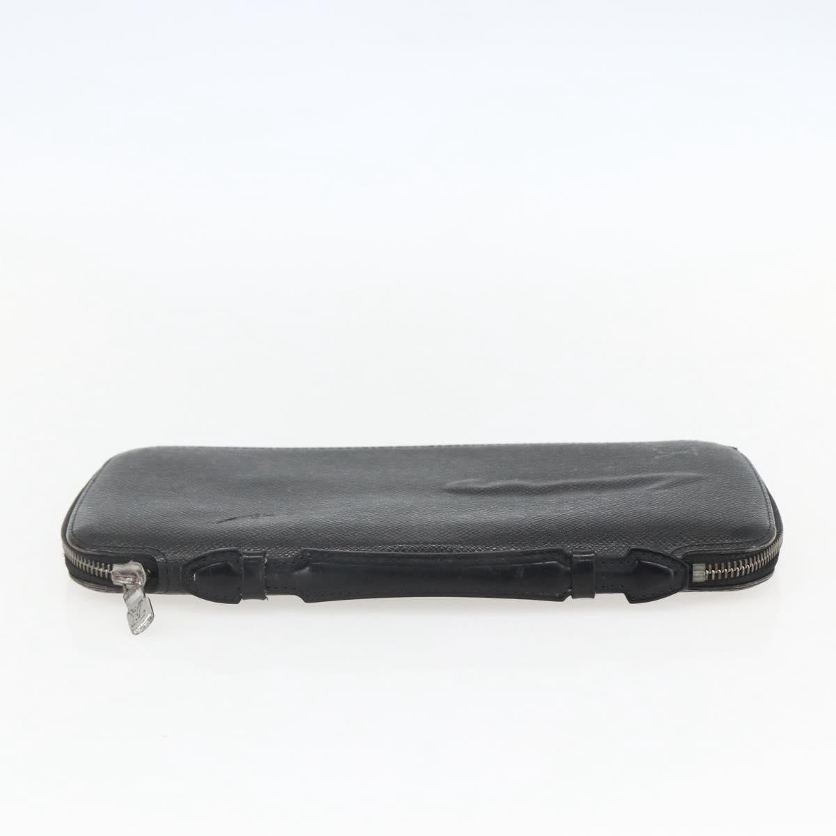 Louis Vuitton Atoll Organizer Wallet Taiga Leather Black Leather Clutche & Pouche Bag (Authentic Pre-Loved)