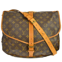 Louis Vuitton Saumur Handbag Monogram Canvas Brown Canvas Shoulder Bag Bag (Authentic Pre-Loved)