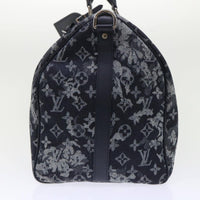 Louis Vuitton Keepall Bandouliere Bag Monogram Tapestry Canvas Navy Canvas Bag (Authentic Pre-Loved)