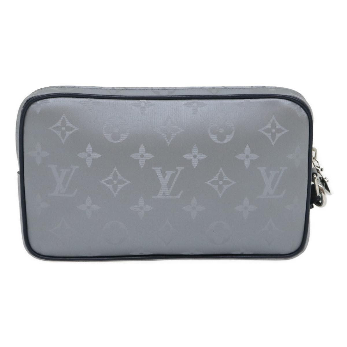 Louis Vuitton Alpha Clutch Limited Edition Monogram Satellite Canvas Silver Nylon Clutche & Pouche Bag (Authentic Pre-Loved)