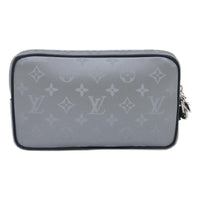 Louis Vuitton Alpha Clutch Limited Edition Monogram Satellite Canvas Silver Nylon Clutche & Pouche Bag (Authentic Pre-Loved)