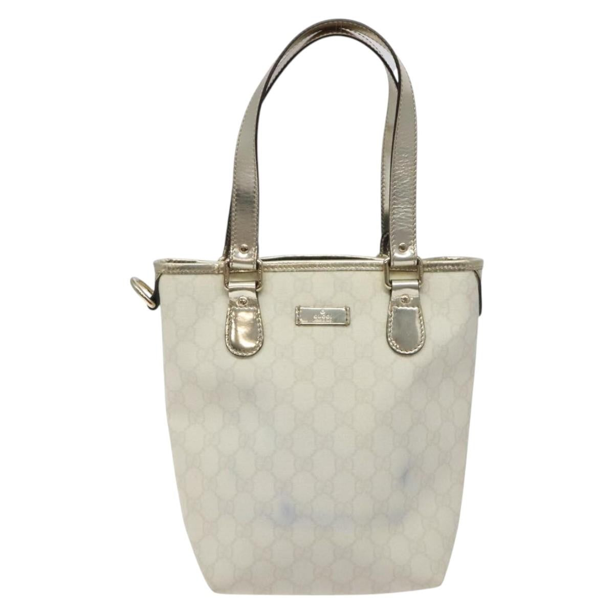 Gucci Vintage Tote Gg Canvas White Canvas Tote Bag Bag (Pre-Loved)