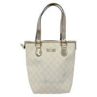 Gucci Vintage Tote Gg Canvas White Canvas Tote Bag Bag (Pre-Loved)