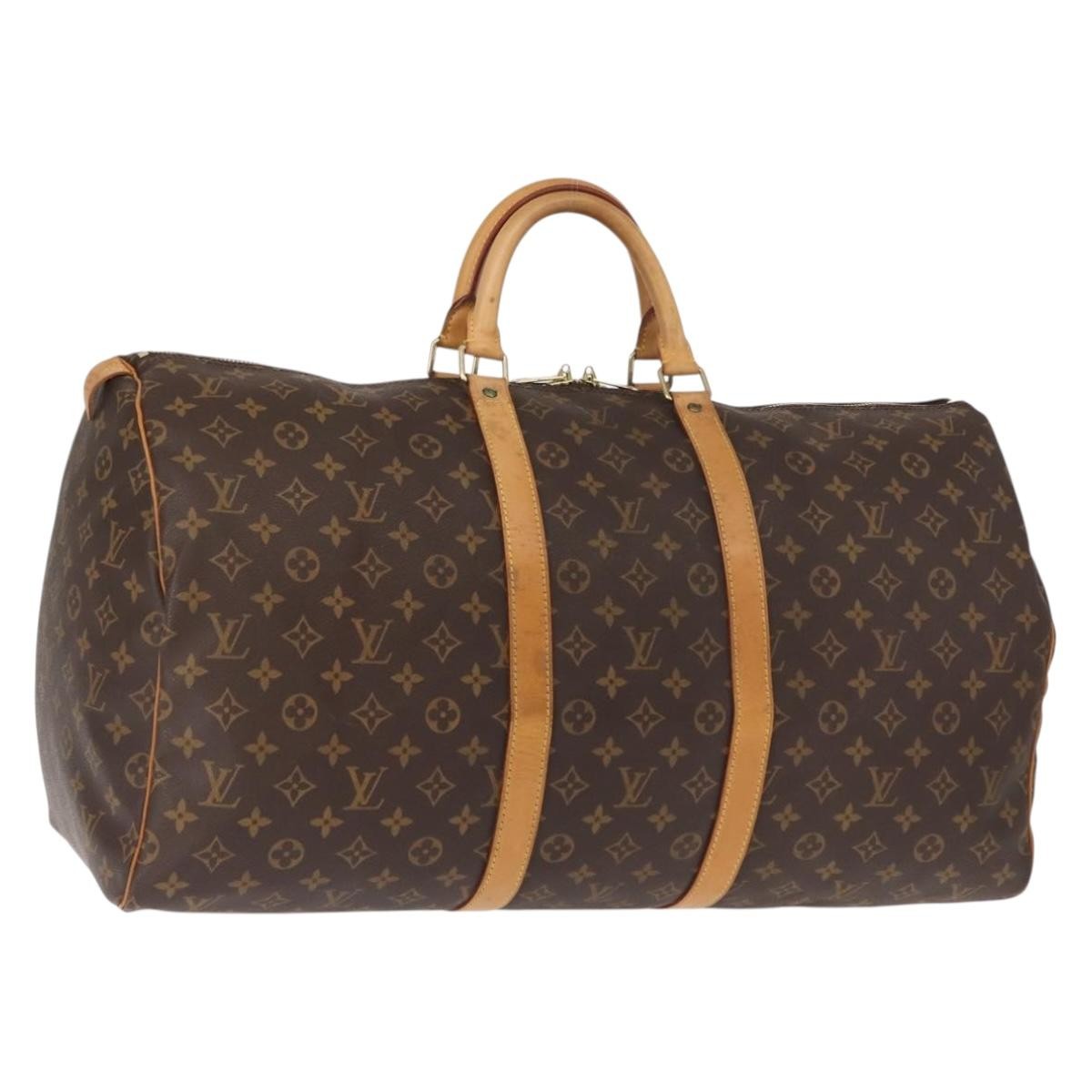 Louis Vuitton Keepall Bag Monogram Canvas Brown Canvas Travel Bag Bag (Authentic Pre-Loved)