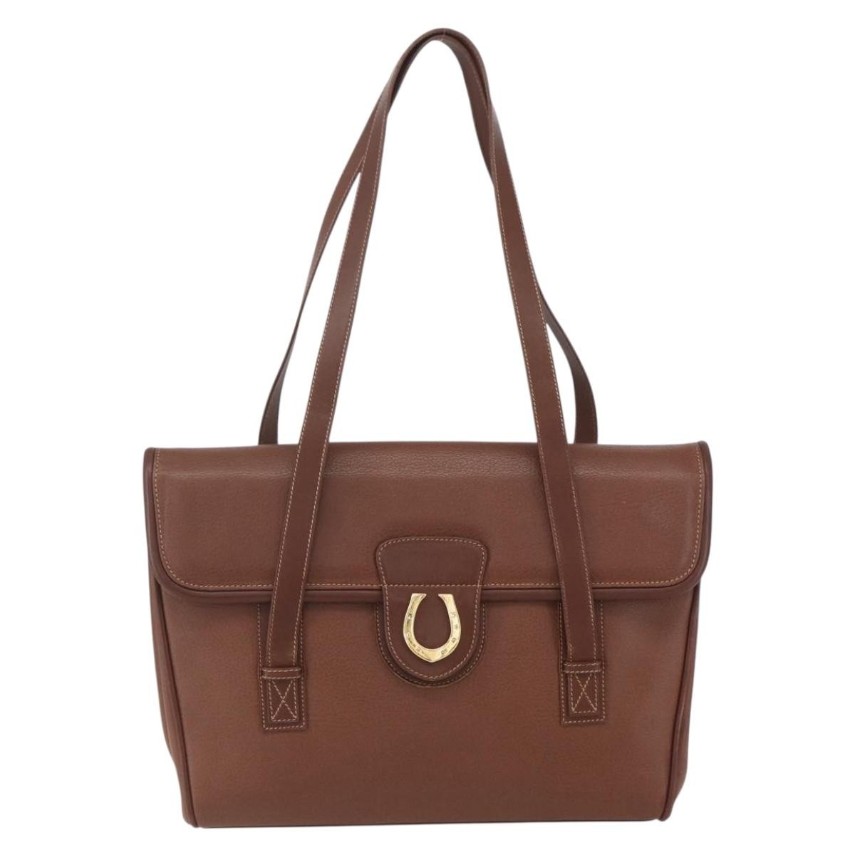 Gucci Vintage Tote Leather Brown Leather Tote Bag Bag (Authentic Pre-Loved)