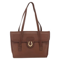 Gucci Vintage Tote Leather Brown Leather Tote Bag Bag (Authentic Pre-Loved)