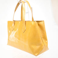 Louis Vuitton Wilshire Handbag Monogram Vernis Beige Patent_Leather Handbag (Authentic Pre-Loved)