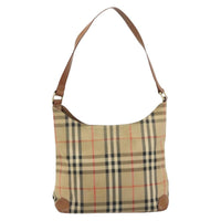 Burberry Nova Check Shoulder Bag Canvas And Leather Beige Canvas Shoulder Bag Bag (Authentic Pre-Loved)