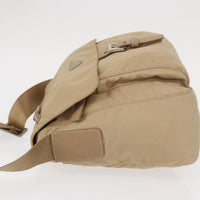 Prada Buckle Messenger Bag Tessuto Beige Nylon Shoulder Bag Bag (Authentic Pre-Loved)