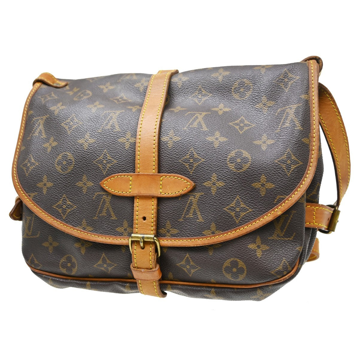 Louis Vuitton Louis Vuitton Saumur Handbag Monogram Canvas Brown Canvas Shoulder Bag Bag (Pre-Loved)