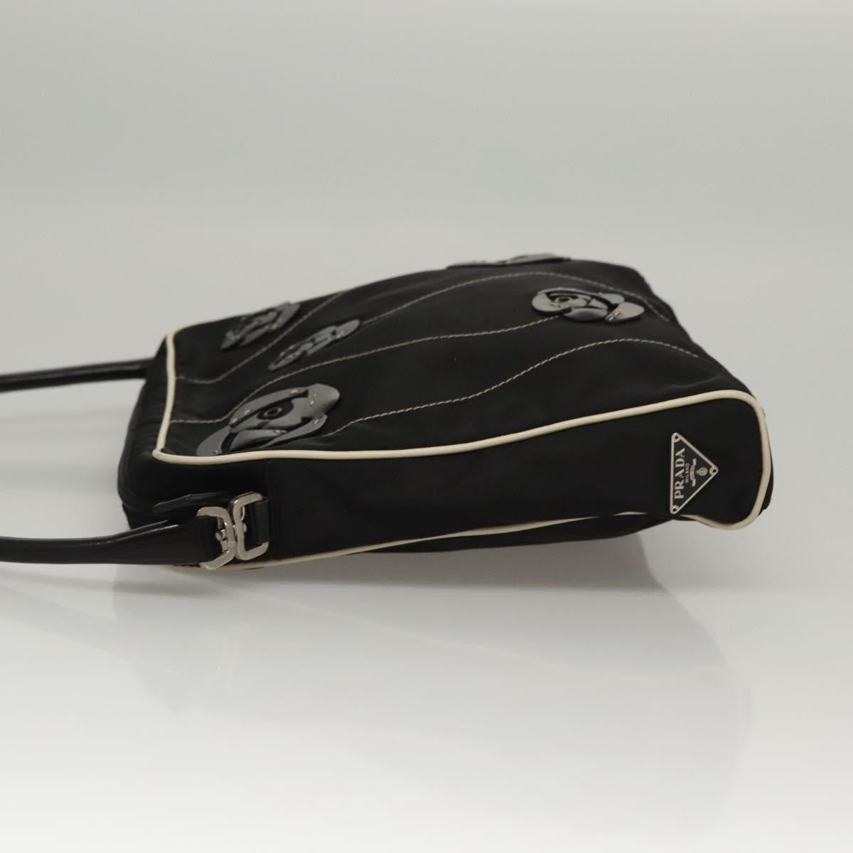 Prada Vintage Shoulder Bag Nylon And Leather Black Nylon Shoulder Bag Bag (Authentic Pre-Loved)