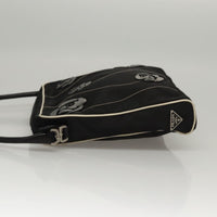 Prada Vintage Shoulder Bag Nylon And Leather Black Nylon Shoulder Bag Bag (Authentic Pre-Loved)
