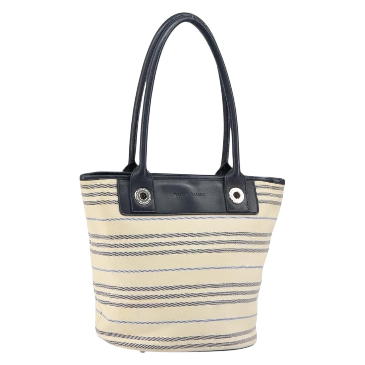 Burberry Vintage Tote Bag Canvas Beige Canvas Tote Bag Bag (Pre-Loved)