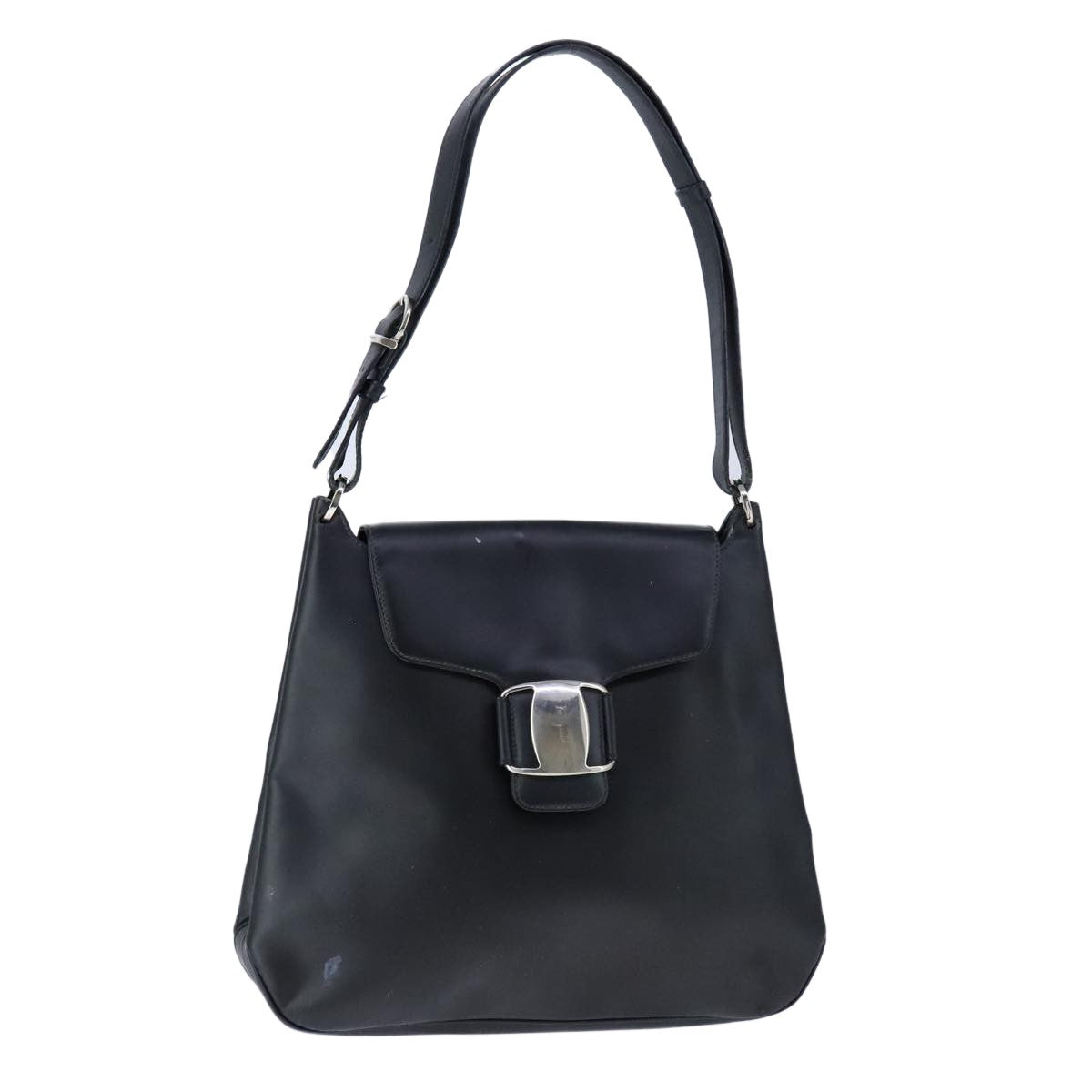 Salvatore Ferragamo Salvatore Ferragamo Vara Shoulder Bag Leather Black Patent_Leather Shoulder Bag Bag (Pre-Loved)