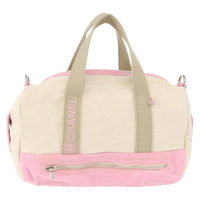 Chanel Sport Line Boston Ba Canvas Pink Canvas Travel Bag Bag (Pre-Loved)