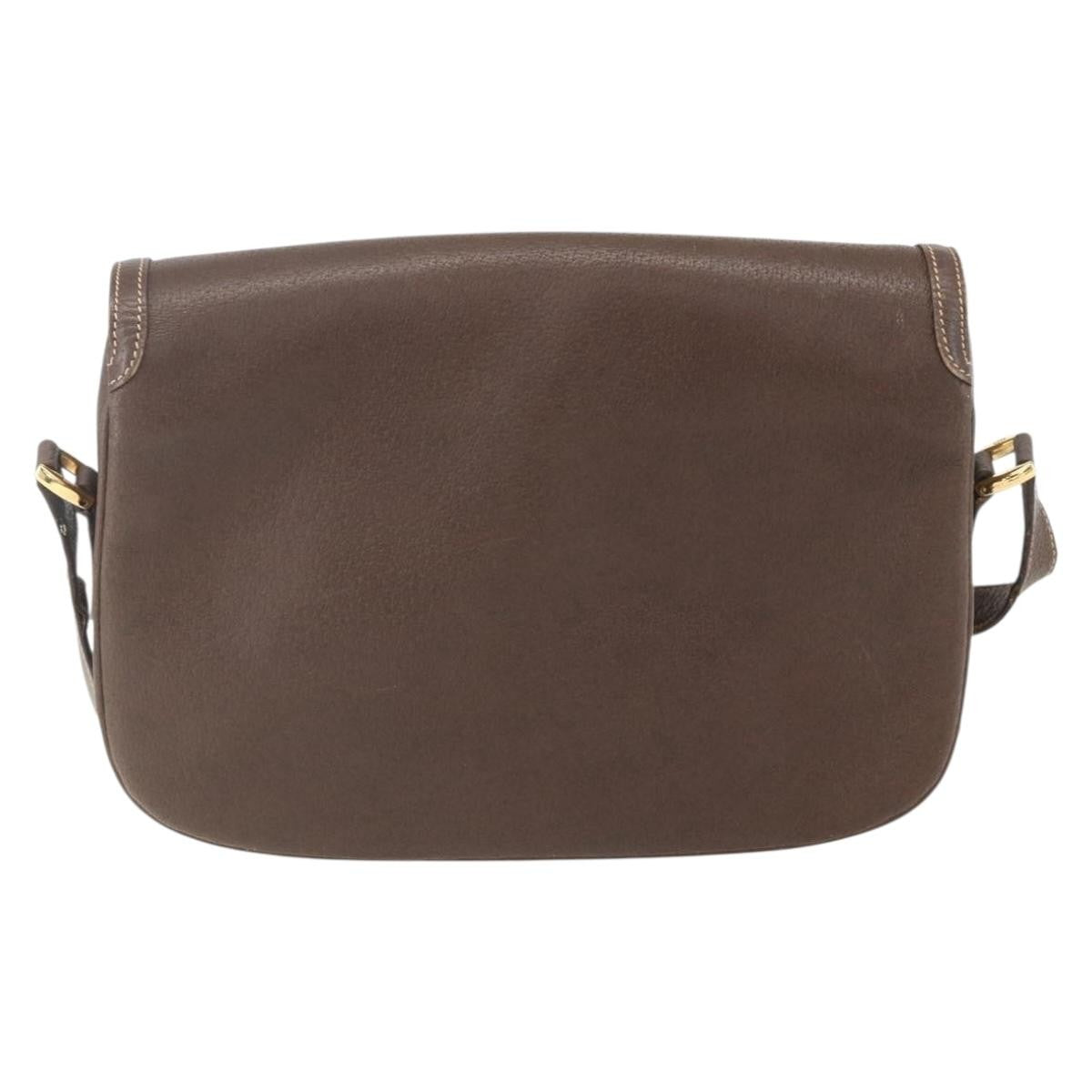 Gucci Vintage Shoulder Bag Leather Brown Leather Shoulder Bag Bag (Pre-Loved)