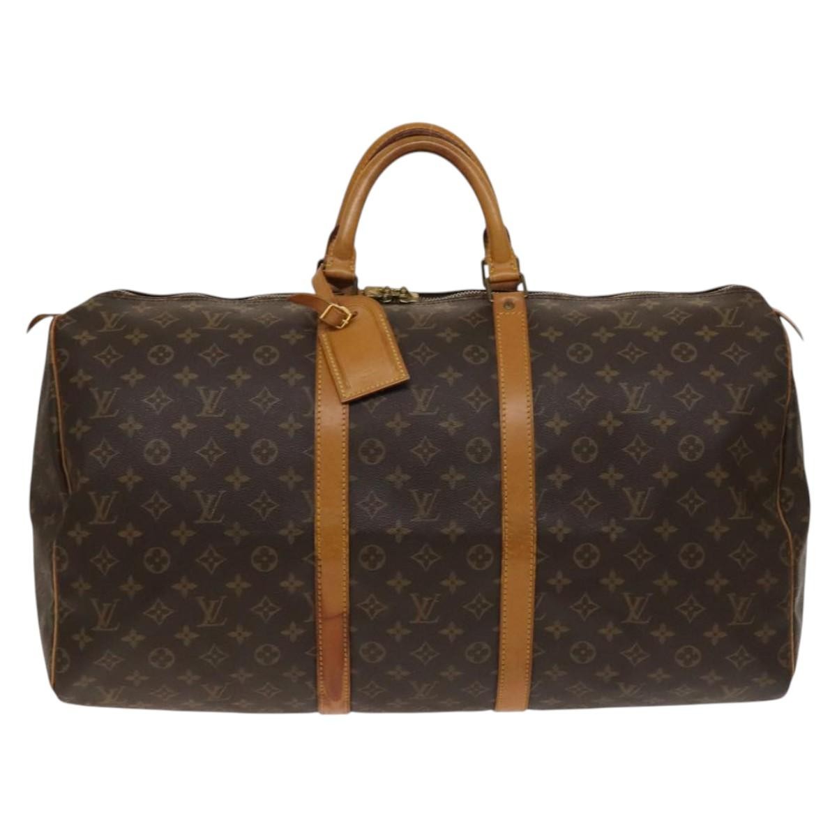 Louis Vuitton Keepall Bag Monogram Canvas Brown Canvas Travel Bag Bag (Authentic Pre-Loved)