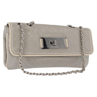 Chanel Mademoiselle Lock Flap Bag Quilted Lambskin Gray Leather Shoulder Bag Bag (Authentic Pre-Loved)