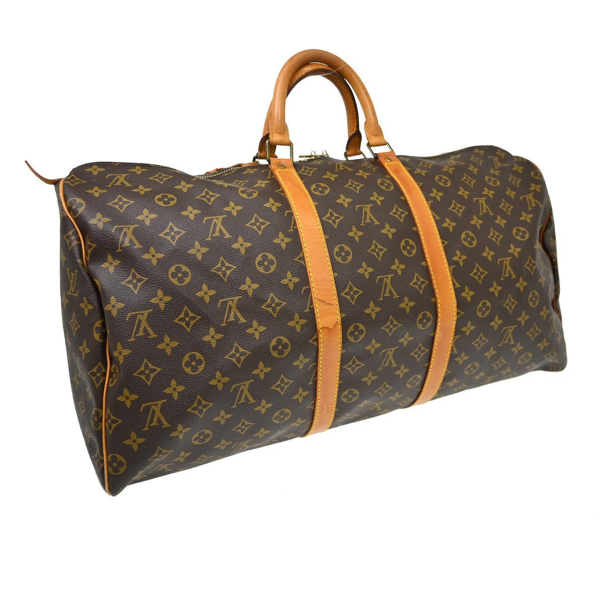 Louis Vuitton Keepall Bag Monogram Canvas Brown Canvas Travel Bag Bag (Pre-Loved)