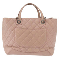 Chanel Easy Shopping Tote Quilted Calfskin Pink Leather Tote Bag Bag (Authentic Pre-Loved)