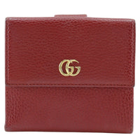 Gucci Gg Marmont Bifold Wallet Leather Red Leather Wallets Accessory (Authentic Pre-Loved)