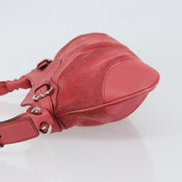 Salvatore Ferragamo Gancini Shoulder Bag Suede Pink Suede Shoulder Bag Bag (Authentic Pre-Loved)