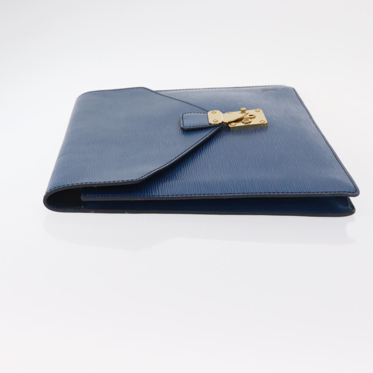 Louis Vuitton Porte-Documents Senateur Bag Epi Leather Blue Leather Clutche & Pouche Bag (Pre-Loved)