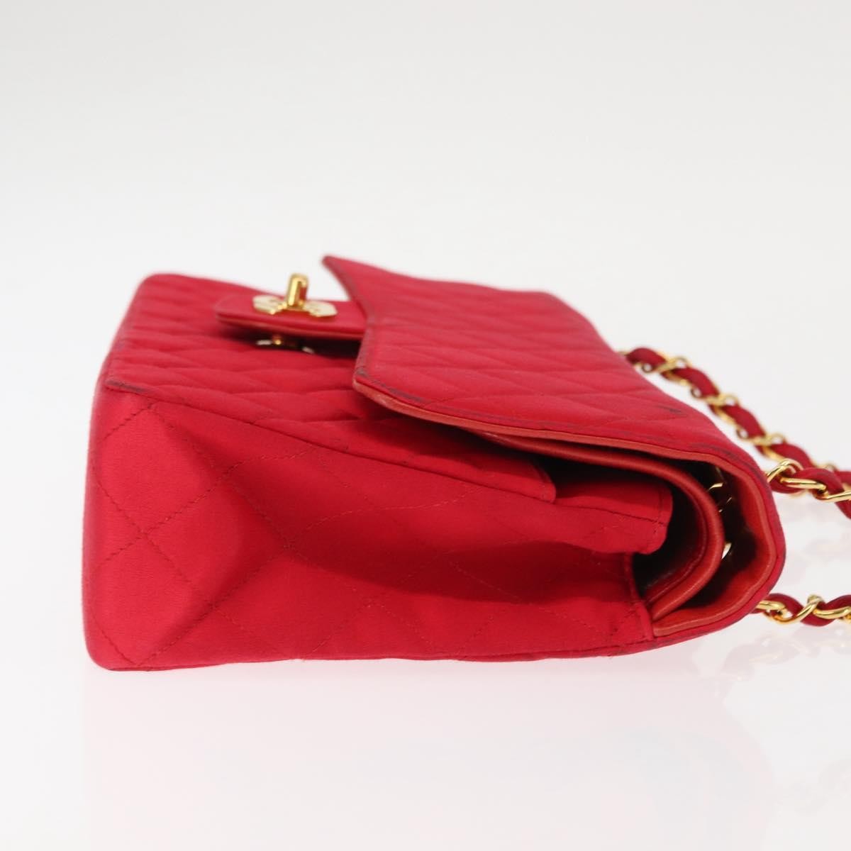 Chanel Timeless - Classic Double Flap Bag Quilted Satin Red Satin Shoulder Bag Bag (Pre-Loved)