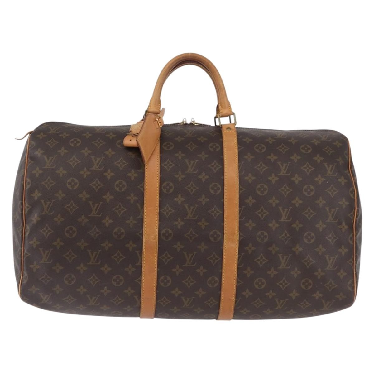 Louis Vuitton Keepall Bag Monogram Canvas Brown Canvas Travel Bag Bag (Pre-Loved)