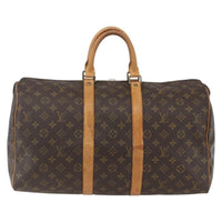 Louis Vuitton Keepall Bag Monogram Canvas Brown Canvas Travel Bag Bag (Authentic Pre-Loved)