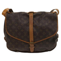 Louis Vuitton Saumur Handbag Monogram Canvas Brown Canvas Shoulder Bag Bag (Pre-Loved)