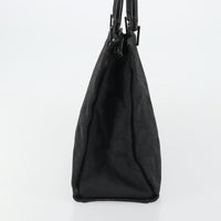 Gucci Vintage Bamboo Handle Tote Gg Canvas Black Canvas Tote Bag Bag (Pre-Loved)