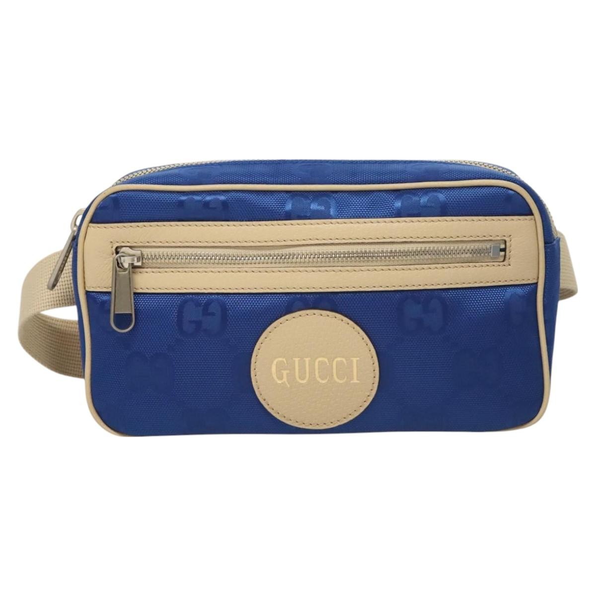 Gucci Off The Grid Belt Bag Gg Econyl Blue Canvas Shoulder Bag Bag (Pre-Loved)