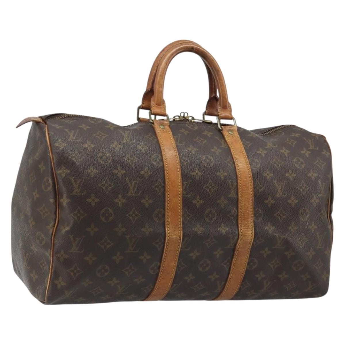 Louis Vuitton Keepall Bag Monogram Canvas Brown Canvas Travel Bag Bag (Authentic Pre-Loved)