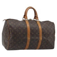 Louis Vuitton Keepall Bag Monogram Canvas Brown Canvas Travel Bag Bag (Authentic Pre-Loved)