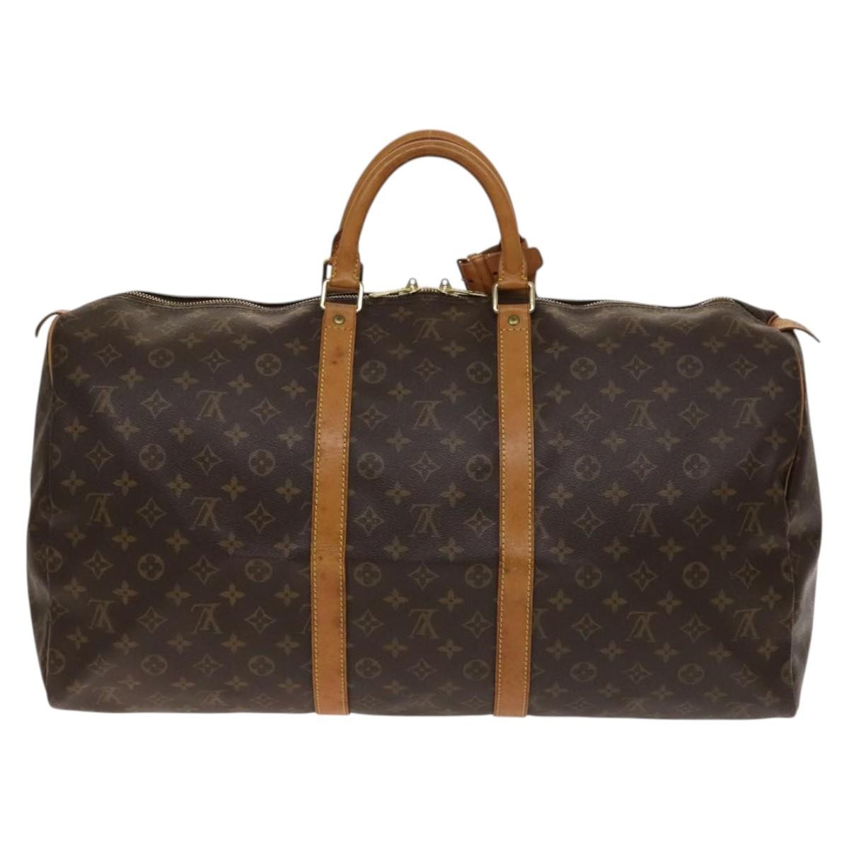 Louis Vuitton Keepall Bag Monogram Canvas Brown Canvas Travel Bag Bag (Authentic Pre-Loved)
